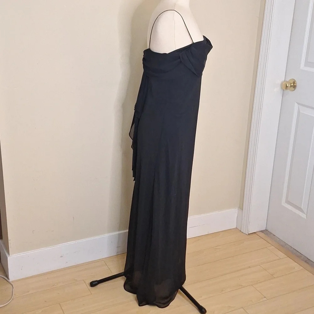 Alyn Paige vintage 90's black spagetti  strap maxi formal/prom dress SZ 6